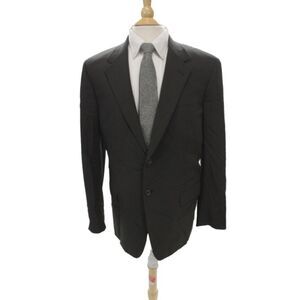 Prada Mens Black  Suit Jacket 96% Virgin Wool Collared Size 52